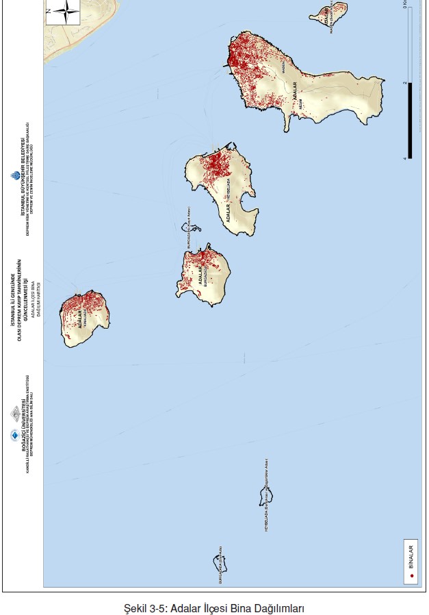 Adalar deprem risk haritası - adalar ilçesi bina dağılımları